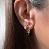 "BAMBOO" Stylist bamboo tree earring with colour stone and moissanite diamond