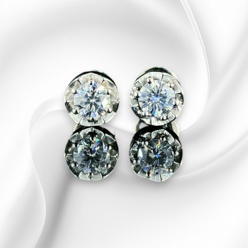 "STAR ROUND" Daily wear single moissanite diamond stud