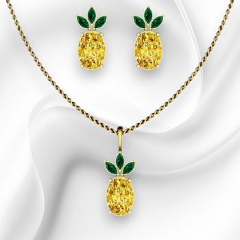 "ANANAS" Fruit Jewelry - Pendant set with chain