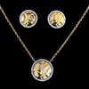 "ITALIAN" Gold texture Pendant set with italian touch - moissanite diamond