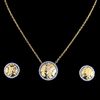 "ITALIAN" Gold texture Pendant set with italian touch - moissanite diamond