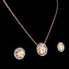 "ITALIAN" Gold texture Pendant set with italian touch - moissanite diamond