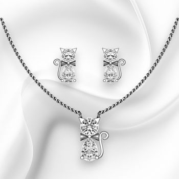 "CATTY" For cat lover - Pendant set with chain