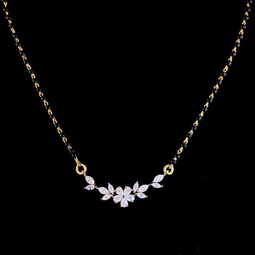 "LAVANYA" Stylist marquise shape floral moissanite diamond mangalsutra